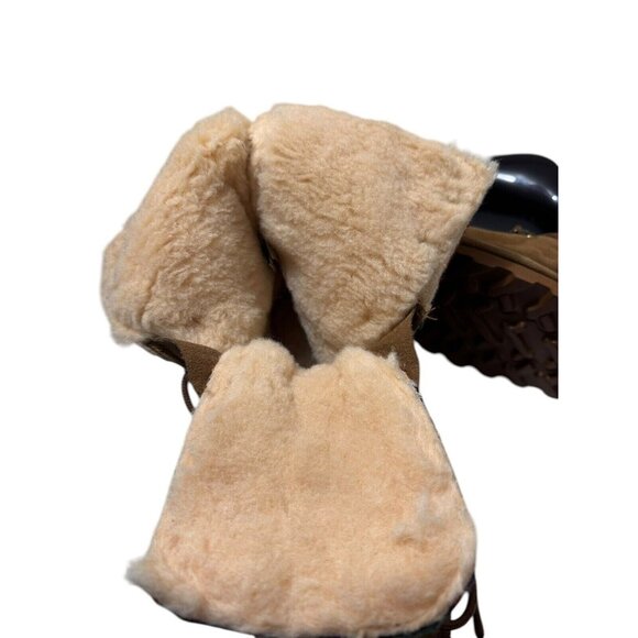 Bearpaw Womens Boots 12 Maria Suede Brown Wool Blend Lining Colorful Knit Upper - Picture 6 of 11